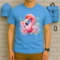 Floral Flamingo Cute Tropical T-Shirt thumb 5