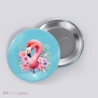 Floral Flamingo Cute Tropical Button thumb 0