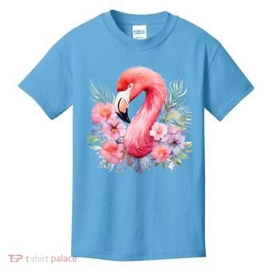 Floral Flamingo Cute Tropical Kids T-Shirt
