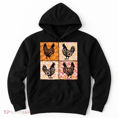 Floral Fall Chicken Cute Thankgiving Hoodie