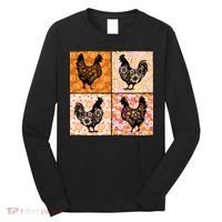 Floral Fall Chicken Cute Thankgiving Long Sleeve Shirt thumb 0