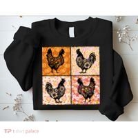 Floral Fall Chicken Cute Thankgiving Sweatshirt thumb 2