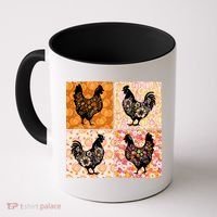 Floral Fall Chicken Cute Thankgiving Coffee Mug thumb 0