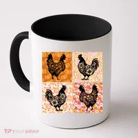 Floral Fall Chicken Cute Thankgiving Coffee Mug thumb 0