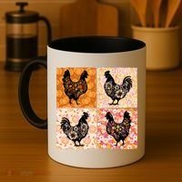 Floral Fall Chicken Cute Thankgiving Coffee Mug thumb 4