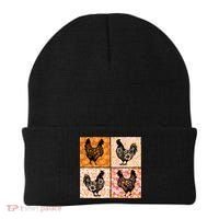 Floral Fall Chicken Cute Thankgiving Beanie thumb 0