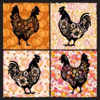 Floral Fall Chicken Cute Thankgiving Beanie thumb 2