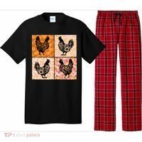 Floral Fall Chicken Cute Thankgiving Pajama Set thumb 0