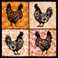 Floral Fall Chicken Cute Thankgiving Women's Hoodie thumb 2
