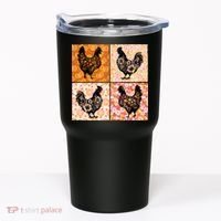 Floral Fall Chicken Cute Thankgiving Tumbler thumb 0