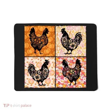 Floral Fall Chicken Cute Thankgiving Mousepad