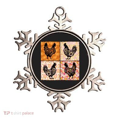 Floral Fall Chicken Cute Thankgiving Ornament