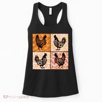 Floral Fall Chicken Cute Thankgiving Women's Tank Top thumb 0