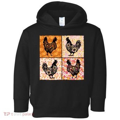 Floral Fall Chicken Cute Thankgiving Toddler Hoodie