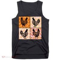 Floral Fall Chicken Cute Thankgiving Tank Top thumb 0