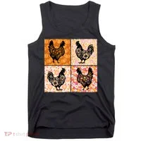 Floral Fall Chicken Cute Thankgiving Tank Top thumb 0