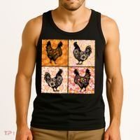 Floral Fall Chicken Cute Thankgiving Tank Top thumb 3