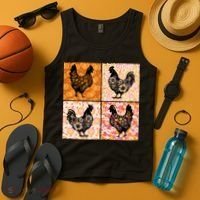 Floral Fall Chicken Cute Thankgiving Tank Top thumb 4