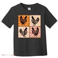 Floral Fall Chicken Cute Thankgiving Toddler T-Shirt thumb 0