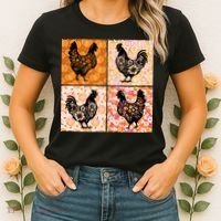 Floral Fall Chicken Cute Thankgiving Women's T-Shirt thumb 2