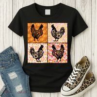 Floral Fall Chicken Cute Thankgiving Women's T-Shirt thumb 3