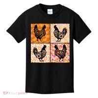 Floral Fall Chicken Cute Thankgiving Kids T-Shirt thumb 0