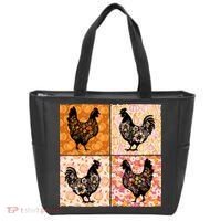 Floral Fall Chicken Cute Thankgiving Tote Bag thumb 0