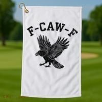 Funny F CAW F Crow Golf Towel thumb 1