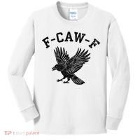 Funny F CAW F Crow Kids Long Sleeve Shirt thumb 0