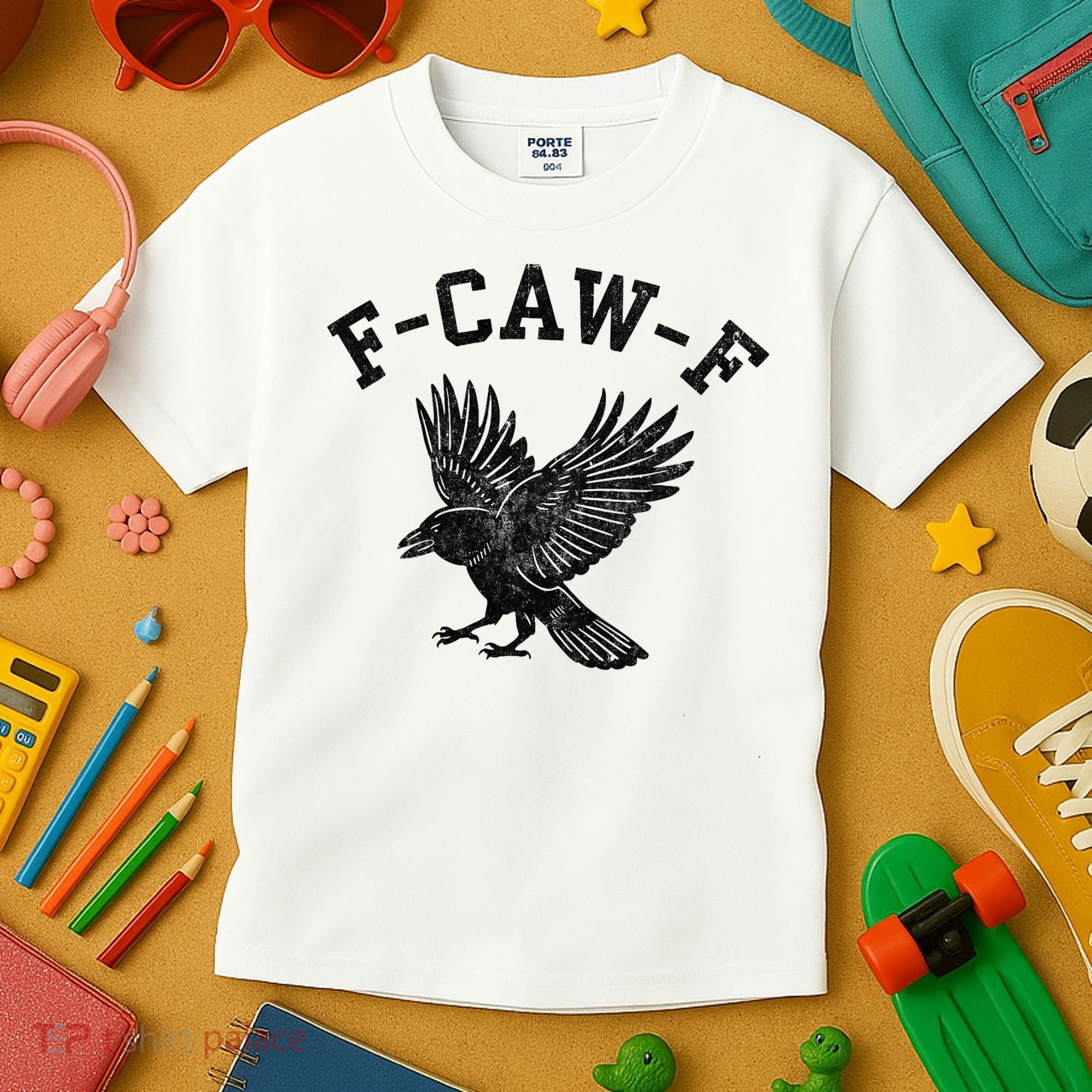 Funny F CAW F Crow Kids T-Shirt