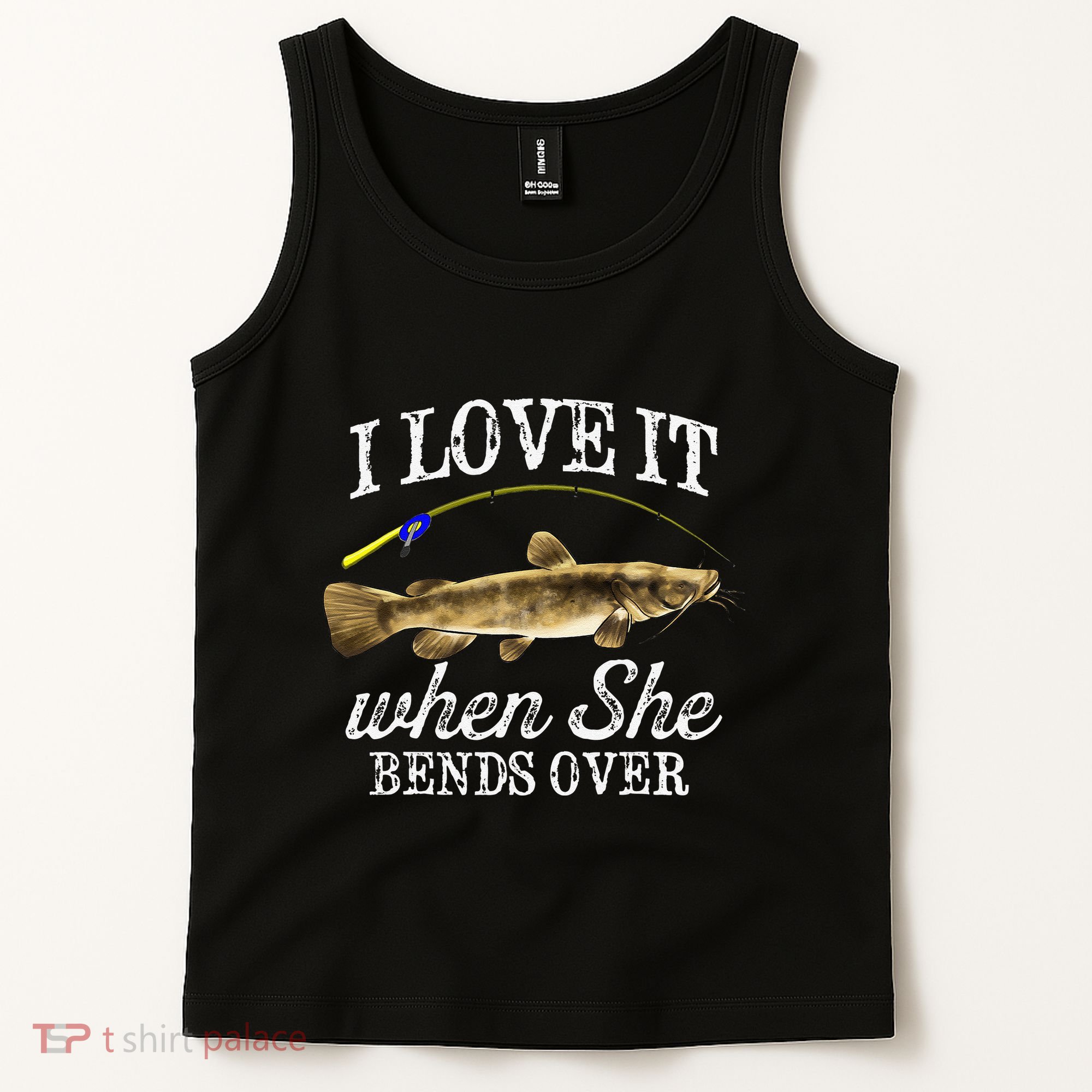 Funny Flathead Catfish Fishing Freshwater Fish Graphic Tank Top