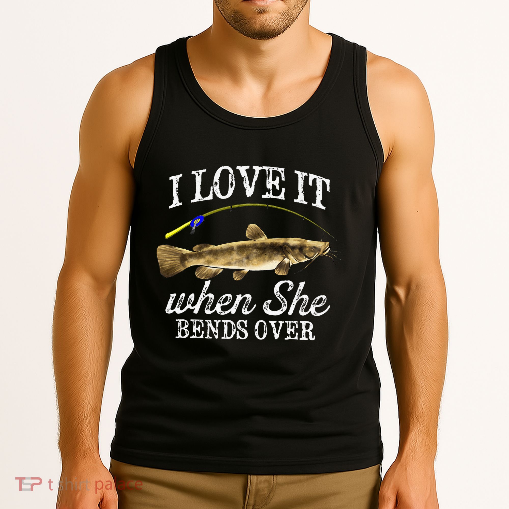 Funny Flathead Catfish Fishing Freshwater Fish Graphic Tank Top