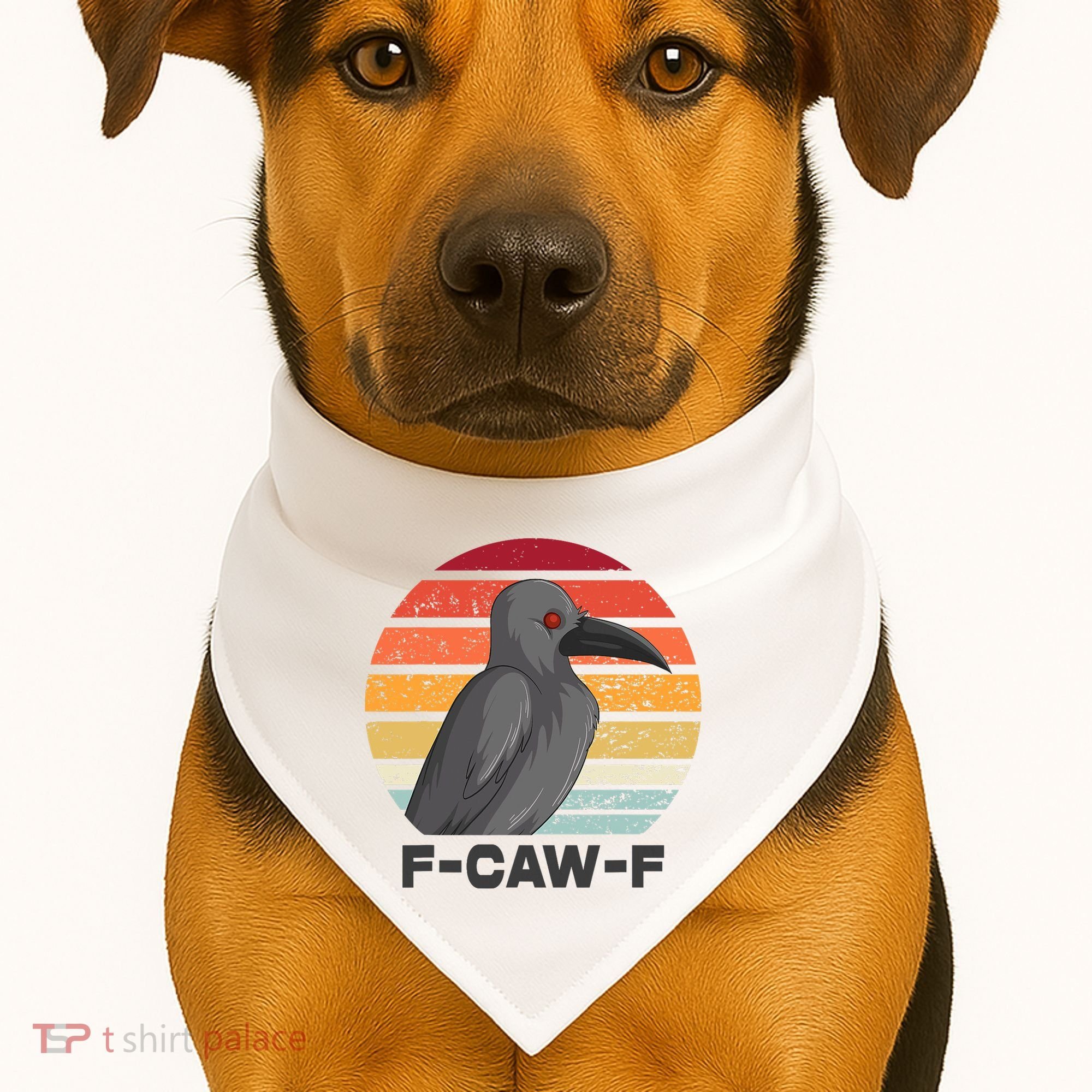 Funny F-Caw-F Crow Bird USA-Made Doggie Bandana