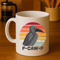 Funny F-Caw-F Crow Bird Coffee Mug thumb 4