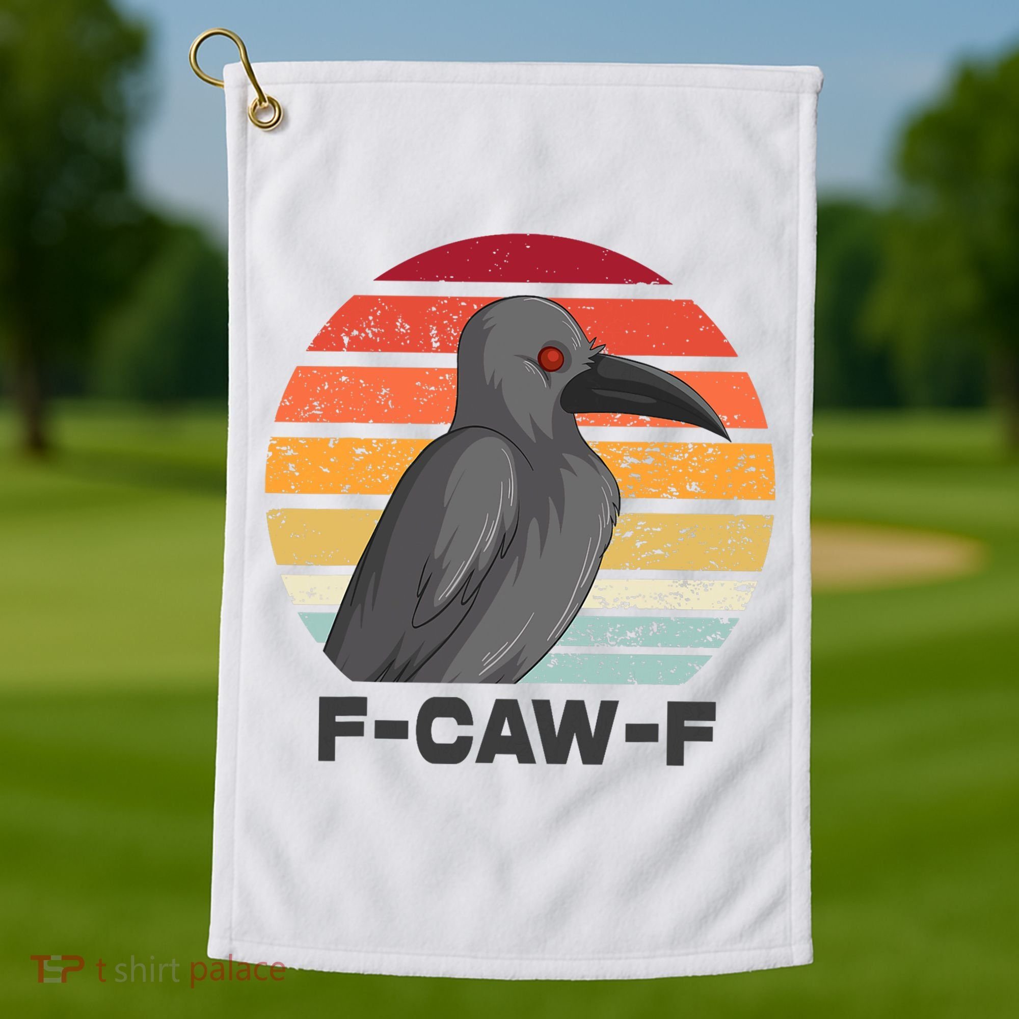 Funny F-Caw-F Crow Bird Golf Towel