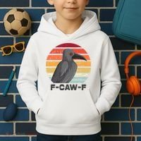 Funny F-Caw-F Crow Bird Kids Hoodie thumb 2