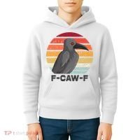 Funny F-Caw-F Crow Bird Kids Hoodie thumb 4