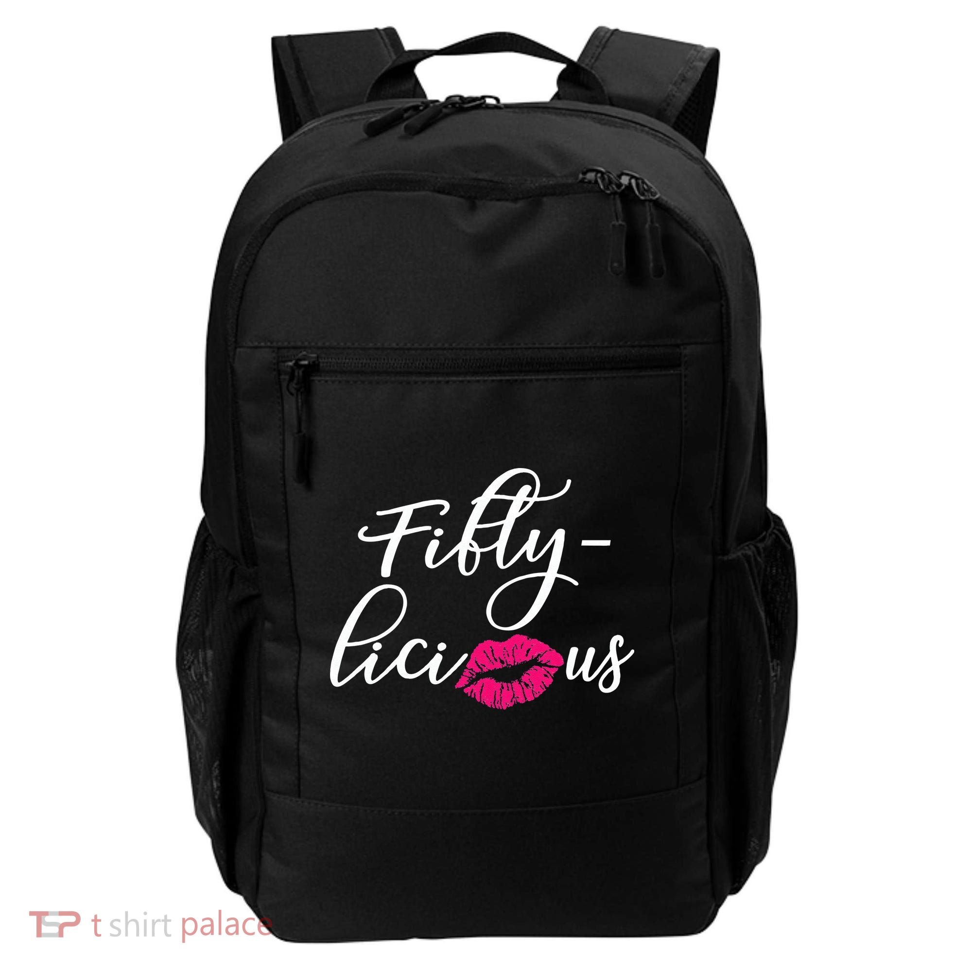 Fiftylicious Fifty Cute 50th Birthday For Her Funny Gift Backpack