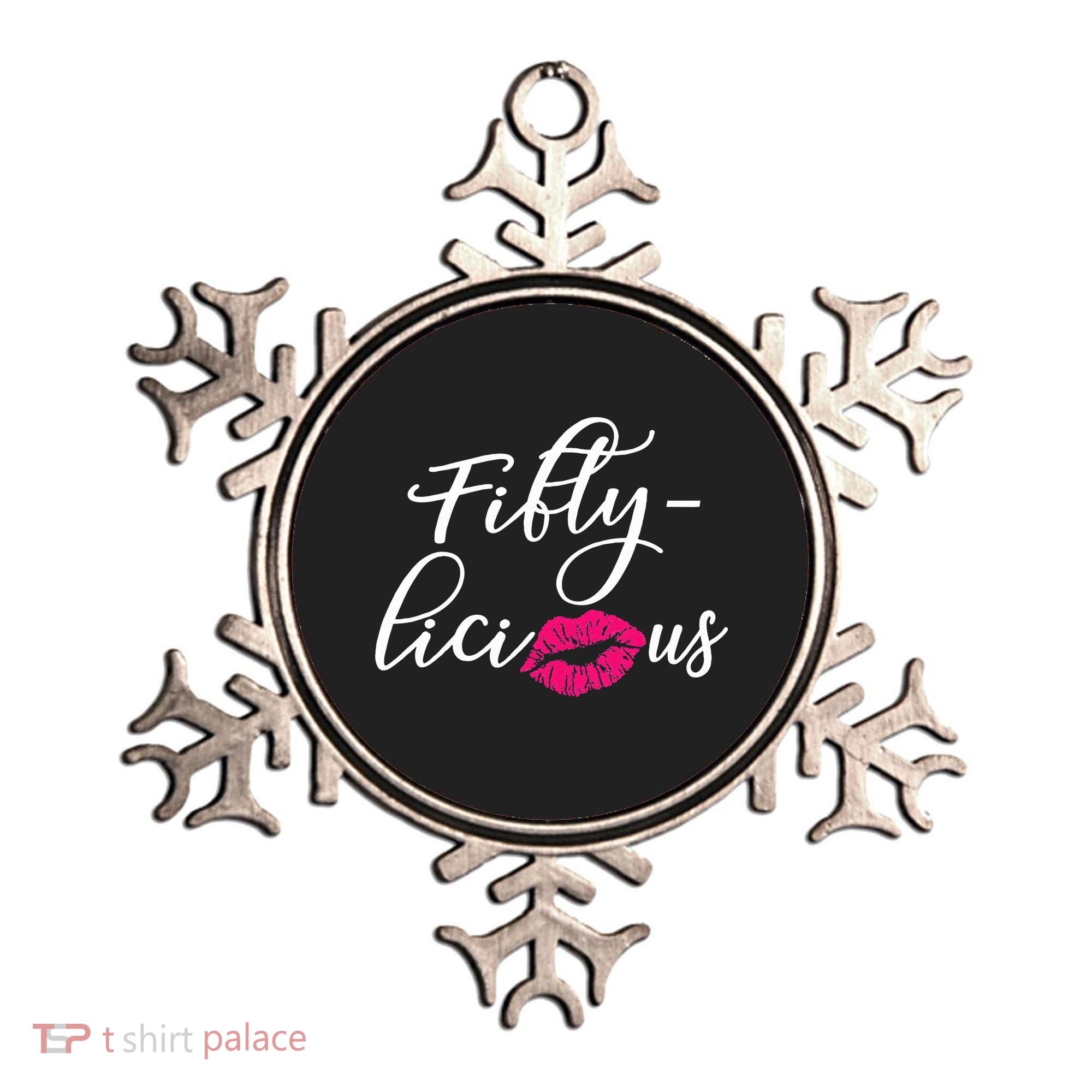 Fiftylicious Fifty Cute 50th Birthday For Her Funny Gift Ornament