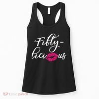 Fiftylicious Fifty Cute 50th Birthday For Her Funny Gift Women's Tank Top thumb 0