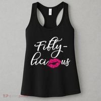 Fiftylicious Fifty Cute 50th Birthday For Her Funny Gift Women's Tank Top thumb 3