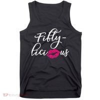 Fiftylicious Fifty Cute 50th Birthday For Her Funny Gift Tank Top thumb 0