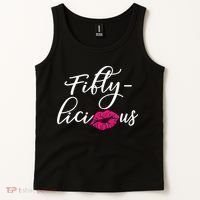 Fiftylicious Fifty Cute 50th Birthday For Her Funny Gift Tank Top thumb 2