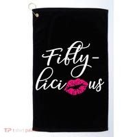 Fiftylicious Fifty Cute 50th Birthday For Her Funny Gift Golf Towel thumb 0