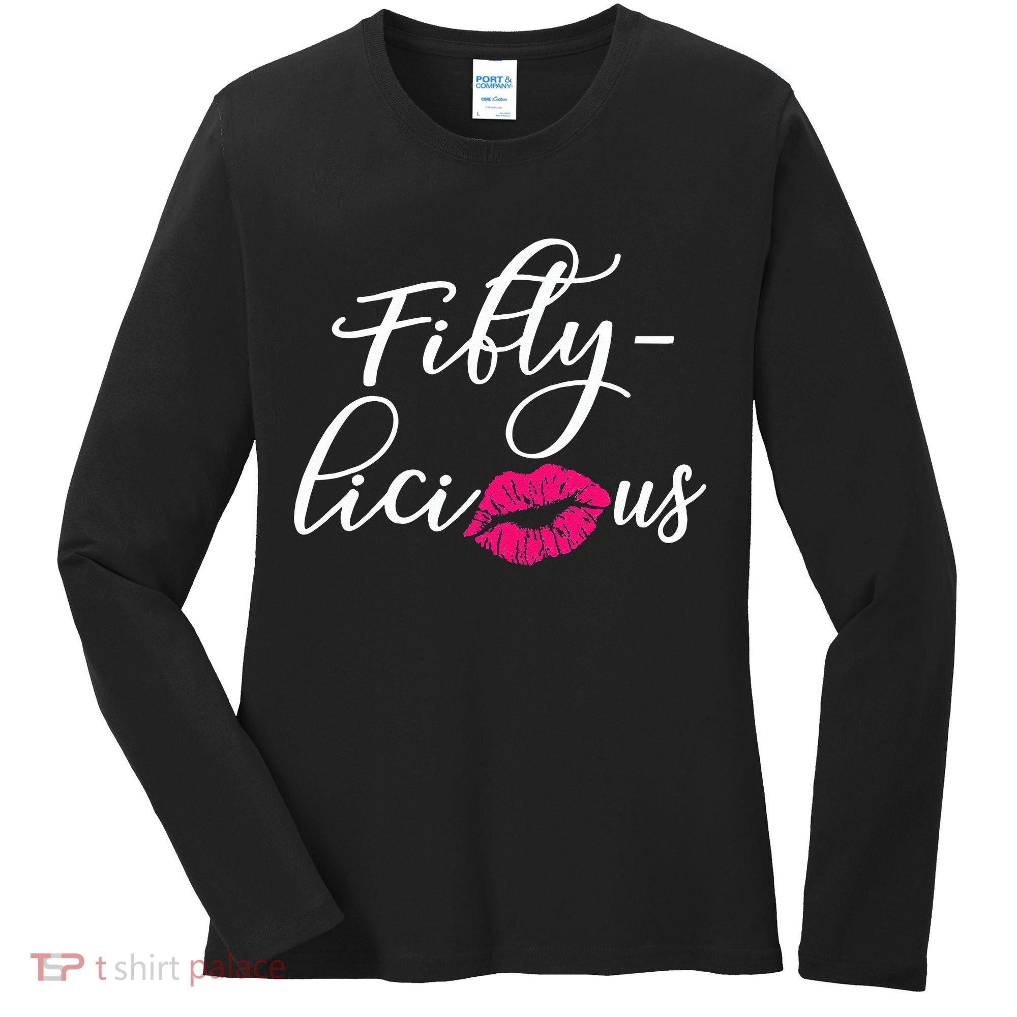 Fiftylicious Fifty Cute 50th Birthday For Her Funny Gift Women's Long Sleeve Shirt