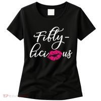 Fiftylicious Fifty Cute 50th Birthday For Her Funny Gift Women's T-Shirt thumb 0
