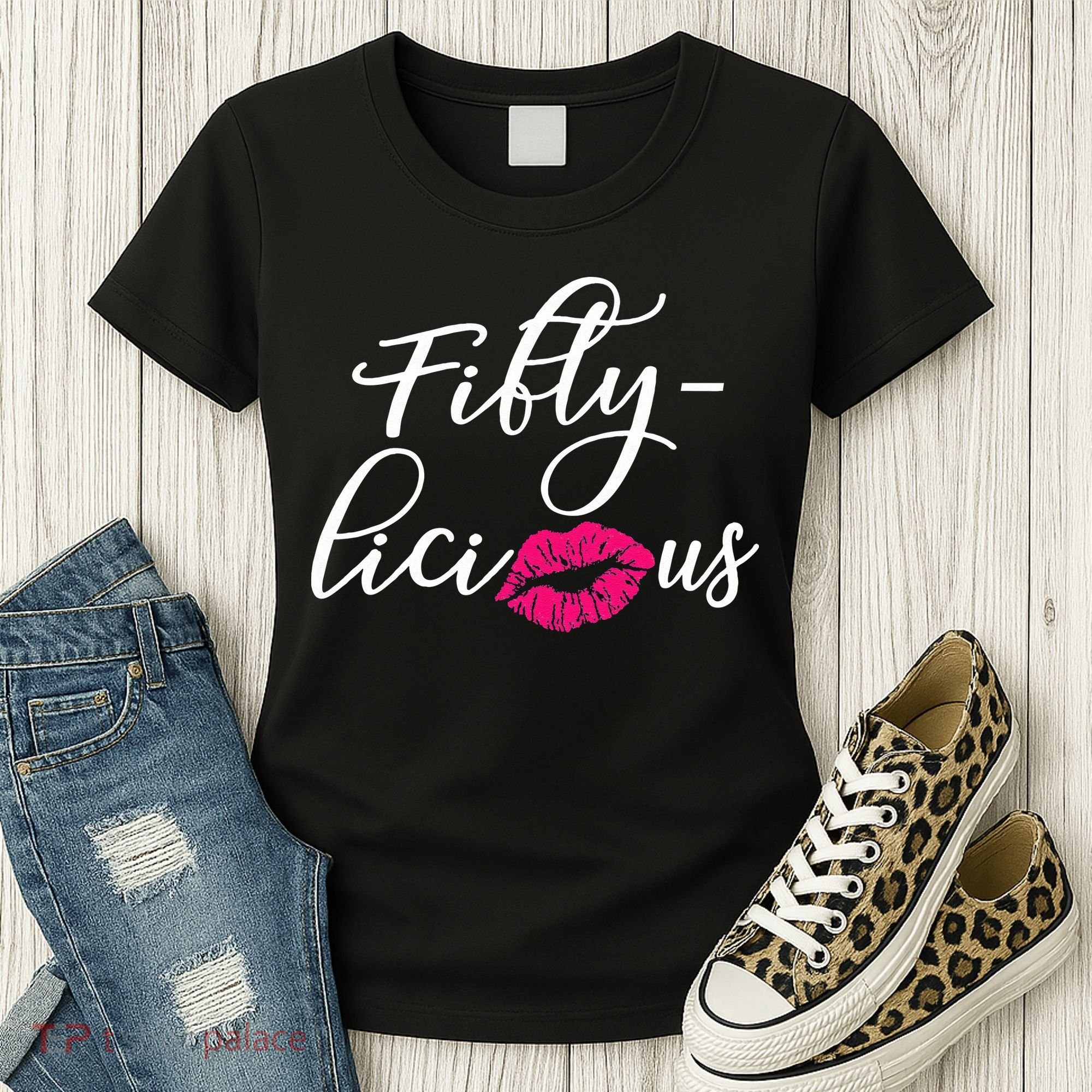 Fiftylicious Fifty Cute 50th Birthday For Her Funny Gift Women's T-Shirt