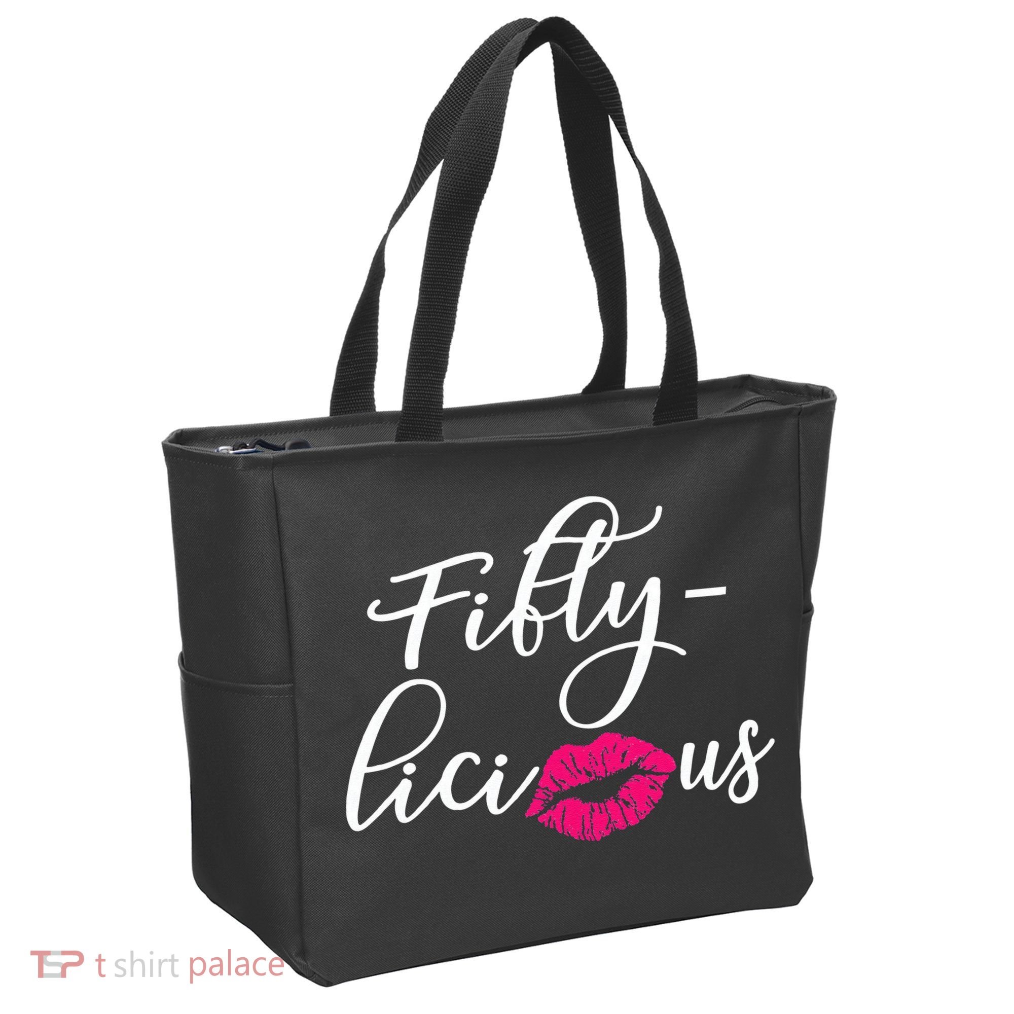 Fiftylicious Fifty Cute 50th Birthday For Her Funny Gift Tote Bag
