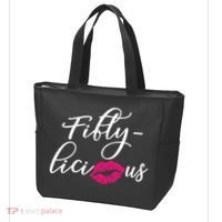 Fiftylicious Fifty Cute 50th Birthday For Her Funny Gift Tote Bag thumb 3