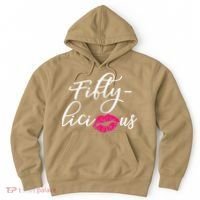 Fiftylicious Fifty Cute 50th Birthday For Her Funny Gift Hoodie thumb 0